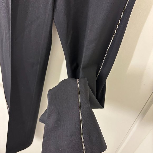 Helmut Lang Zipper Detail Black Wool Trousers - Picture 3 of 10
